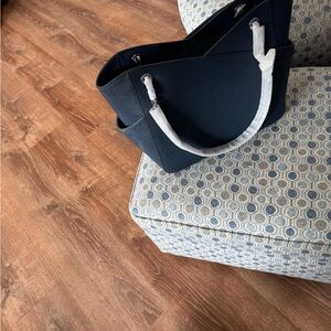 MICHAEL Michael Kors Navy Shoulder Bag with Ivory Straps